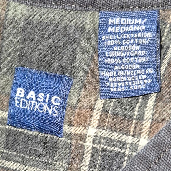 BASIC EDITIONS denim jacket, black, 100% Cotton, metal buttons, lined. size MED. - Picture 16 of 16